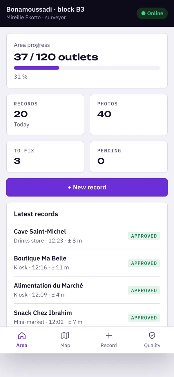 The survey app